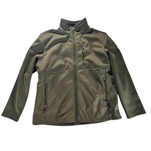Swiss Tech Green Jacket with Stand-Up Collar